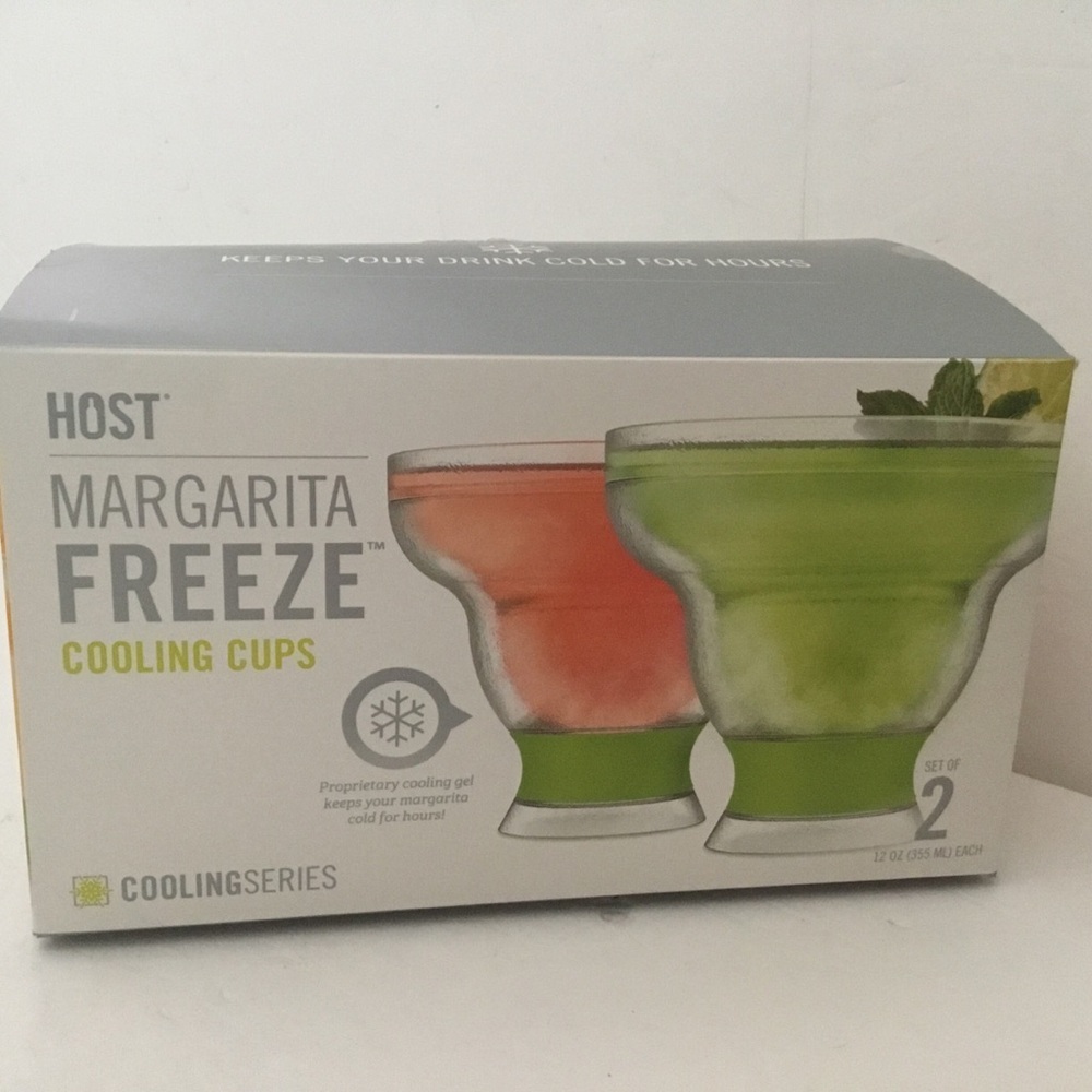 Margaritas freeze cups,  Vibrant Green and Red Drinkware Set. Ost